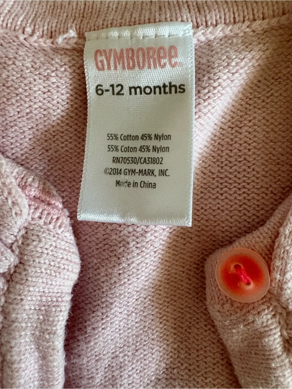 Gymboree Light Pink Ruffle-Front Cardigan